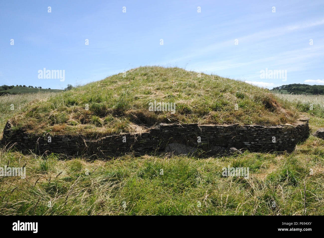 Stoney Littleton Longbarrow, cerca de Bath, en el oeste de Inglaterra, es uno de los mas finos del país accesible septadas tumbas neolíticas. Foto de stock