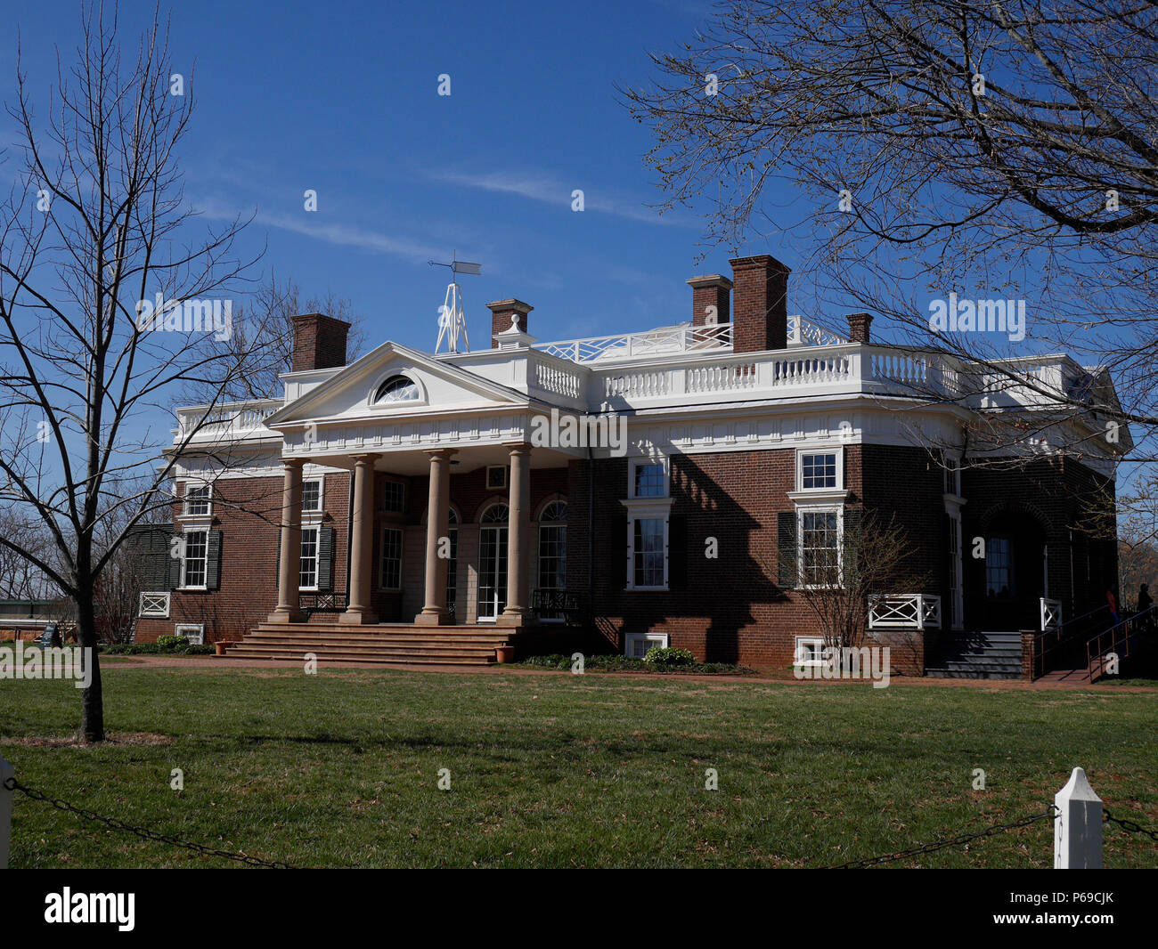 'Monticello', el hogar y la plantación primaria de Thomas Jefferson en Charlottesville VA. Foto de stock