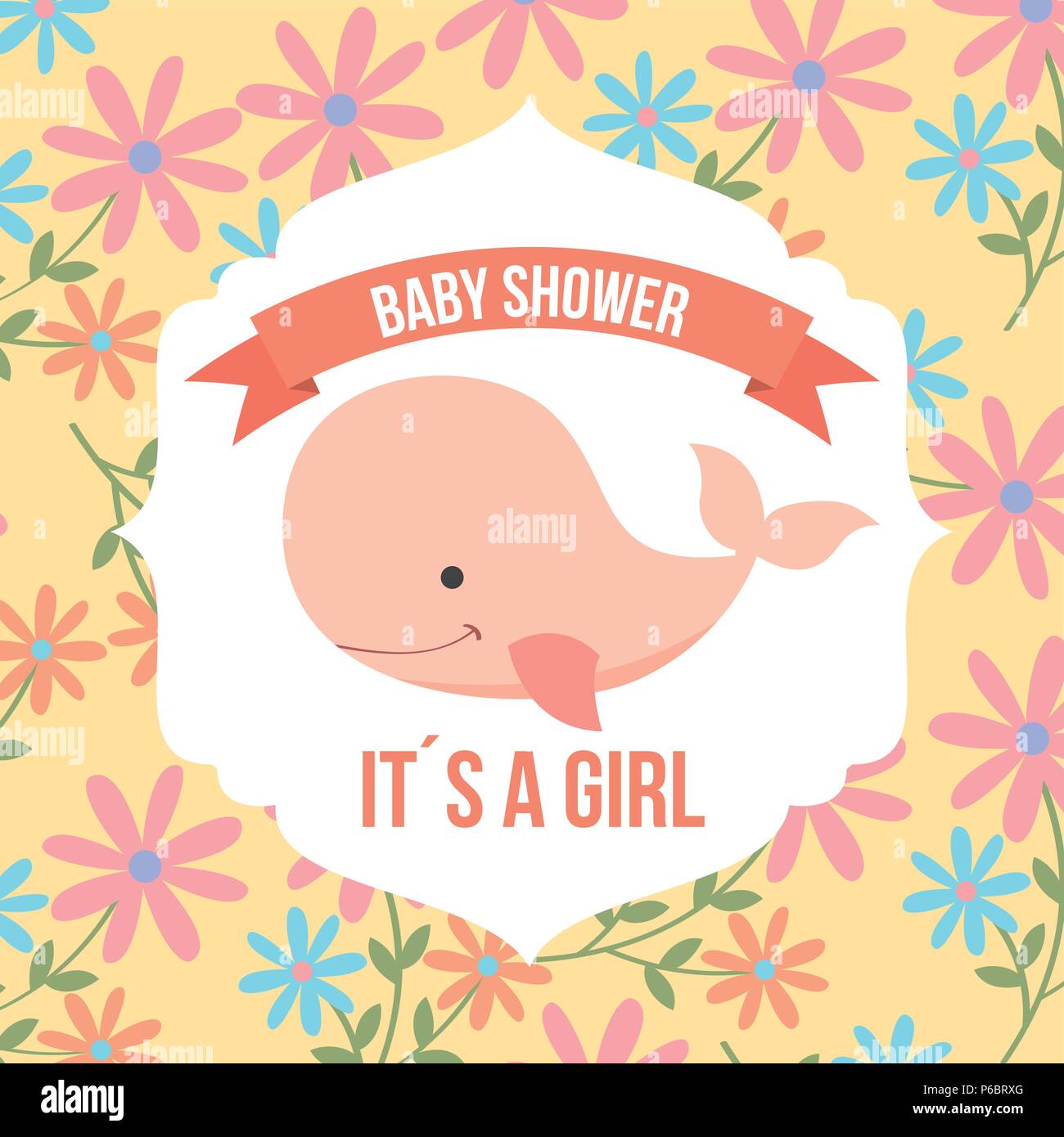 Baby shower ballena rosa su tarjeta de flores de una niña Imagen Vector de stock - Alamy Baby shower ballena rosa su tarjeta de flores de una niña Imagen Vector de stock - Alamy