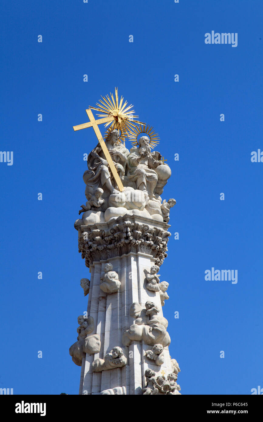 Hungría, en Budapest, en la columna de la Santísima Trinidad, Foto de stock