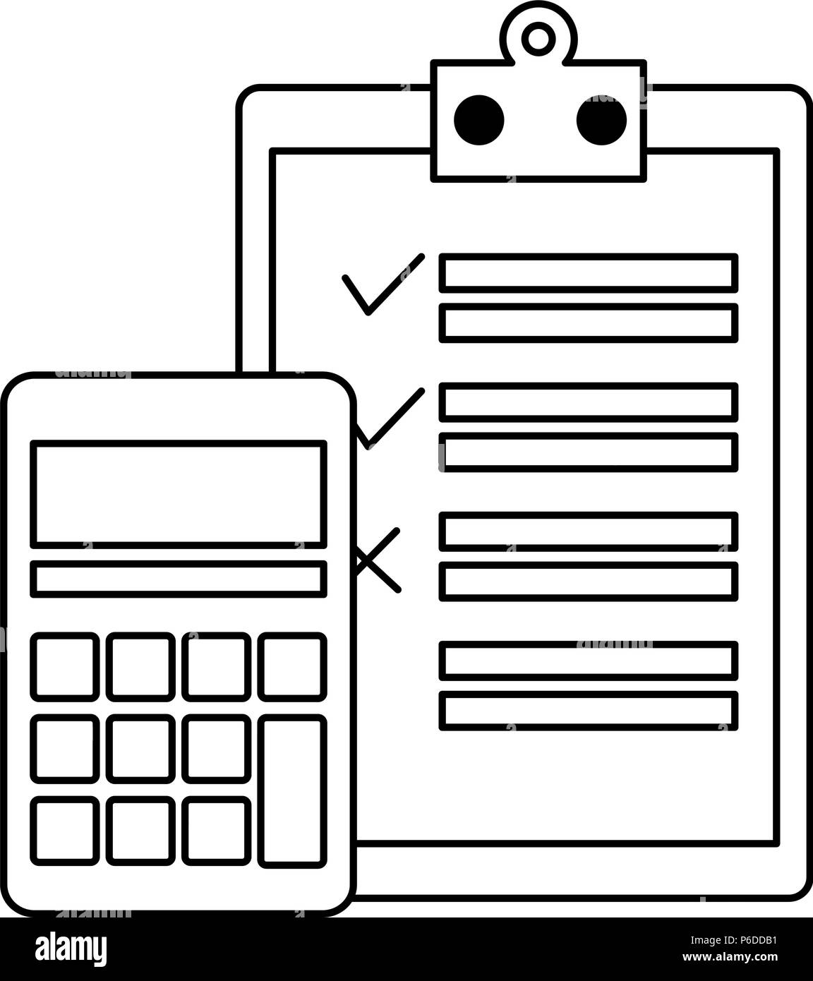 Calculadora Matemática Con Una Lista De Verificación De Diseño Ilustración Vectorial Imagen 0373