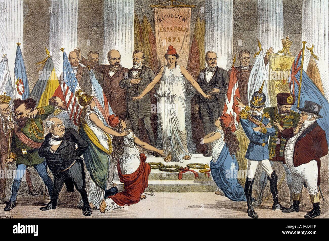 PRIMERA REPUBLICA 1873-1874. ESPAÑA. ALEGORIA SOBRE LA REPUBLICA EN LA ...