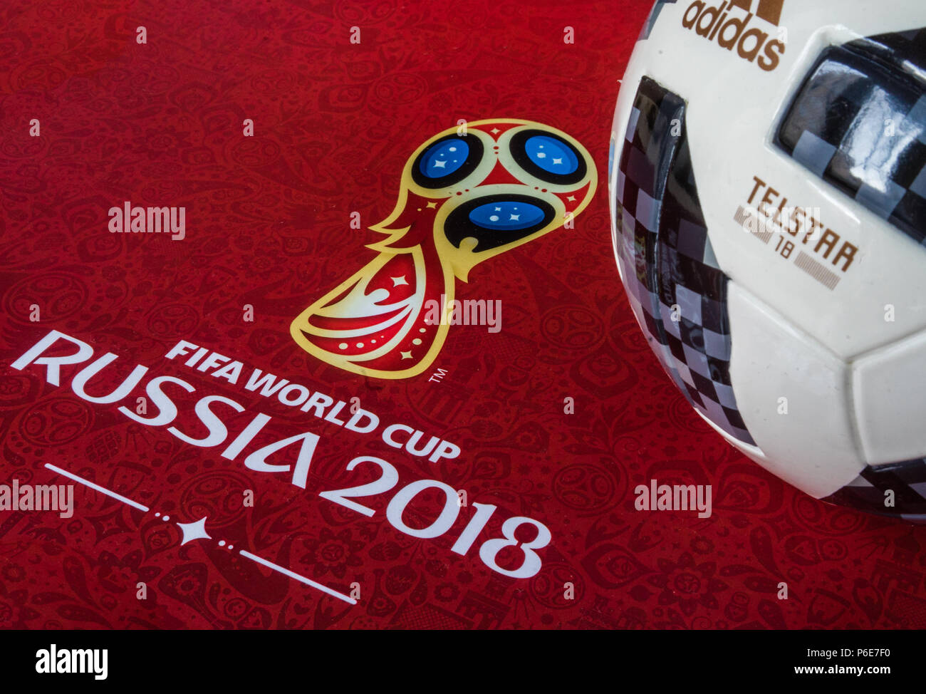 El 8 de abril de 2018 Moscú, Rusia balón oficial de la Copa Mundial de la
