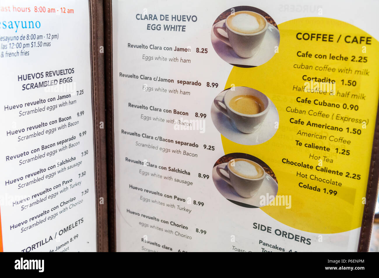 English breakfast menu from cafe fotografías e imágenes de alta resolución  - Alamy