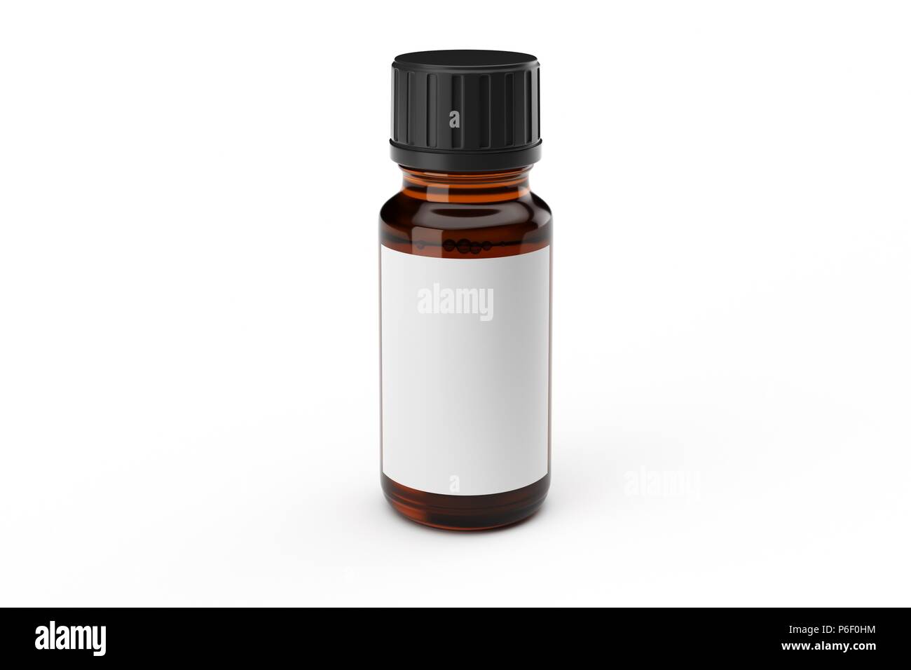 Frasco gotero de vidrio medicina marrón con etiqueta blanca aislada  Fotografía de stock - Alamy