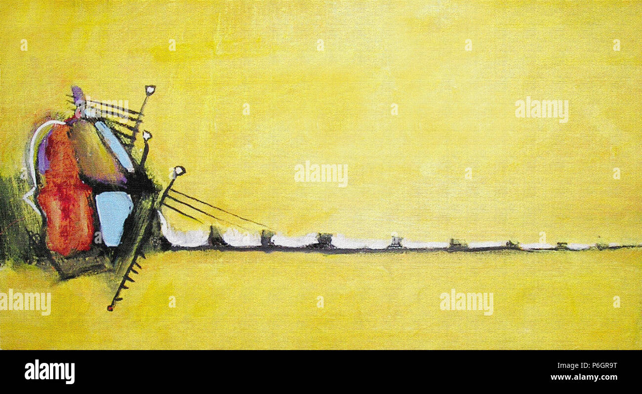 Resumen La Pintura Acrilica Sonido Imagen De Matiz Amarillo Para