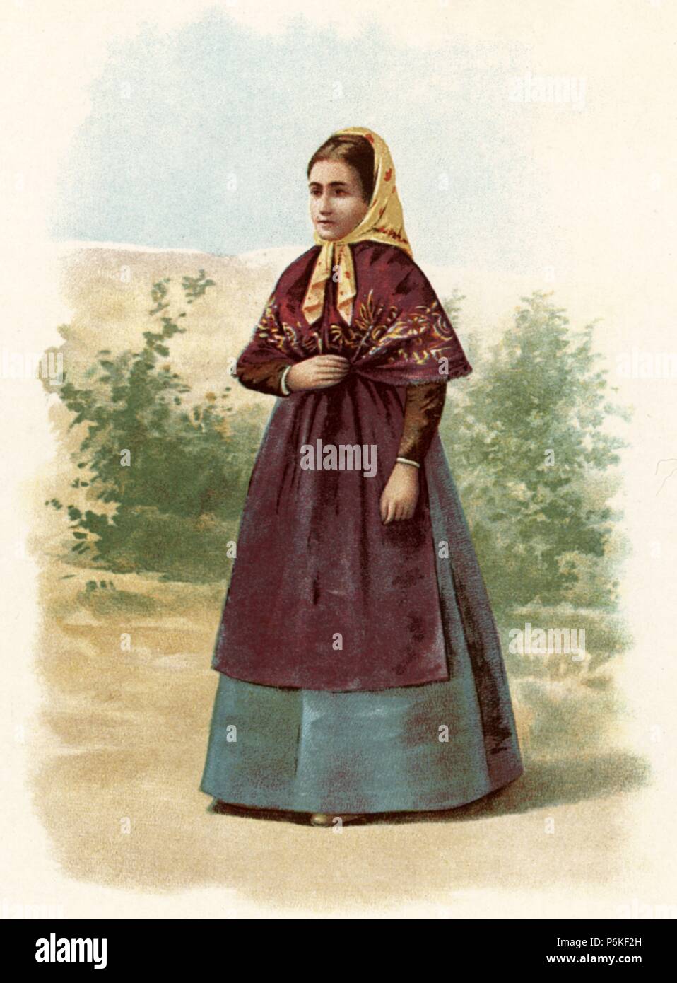 Tipos españoles. Catalana de Lleida con traje típico. Madrid, años 1880  Fotografía de stock - Alamy