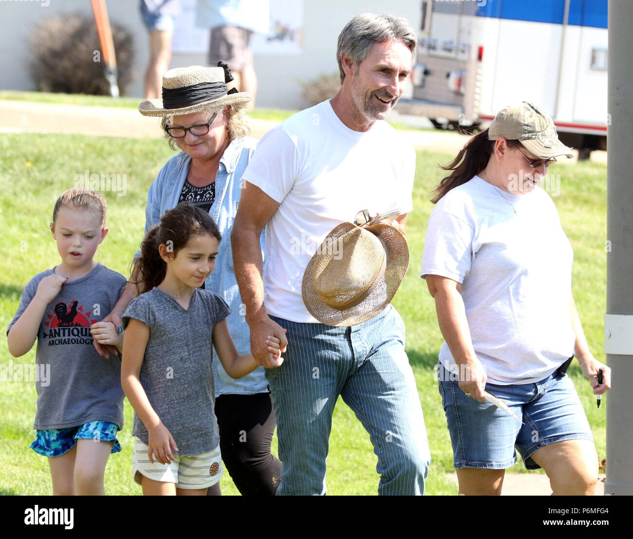 Le Claire, Iowa, EE.UU. 30 de junio de 2018. Mike Wolfe del History Channel's American