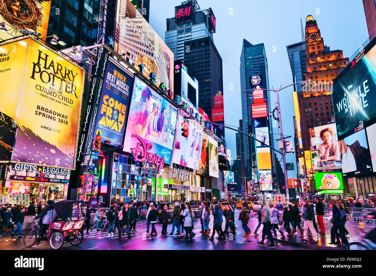 Luces de Nueva York Times Square de Manhattan, Nueva York Foto de stock
