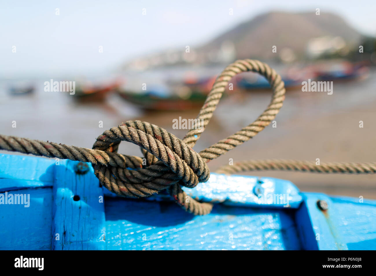 Sogas náuticas. Nudo marino. Vung Tau. Vietnam. Foto de stock