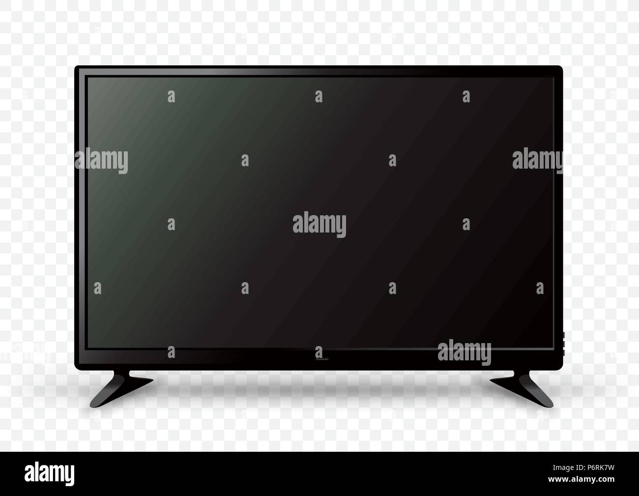 Televisor de pantalla plana moderna con sombra sobre fondo blanco aislado,  panel lcd