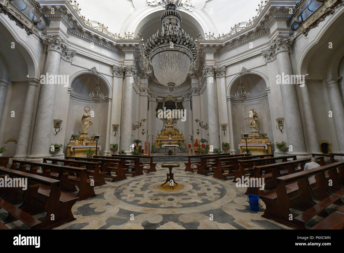 Innenraum, Chiesa della Badia di Sant'Agata, Via Vittorio Emanuele II, Catania, Sizilien, Italien Foto de stock
