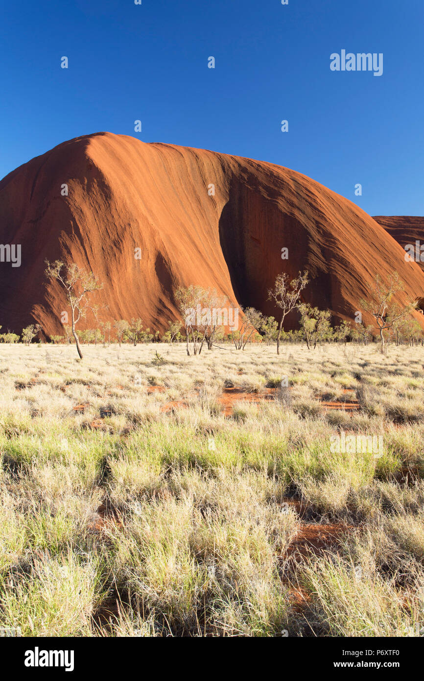 Uluru (Patrimonio de la Humanidad de la UNESCO), el Parque Nacional de Uluru-Kata Tjuta, el Territorio del Norte, Australia Foto de stock