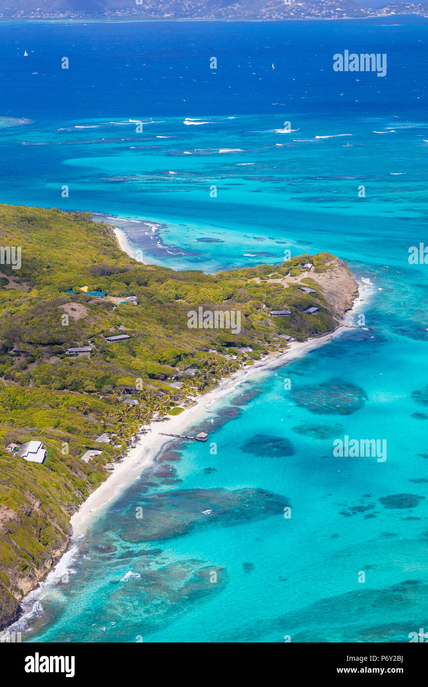 San Vicente y las Granadinas, vista aérea de Petit St Vincent. Foto de stock