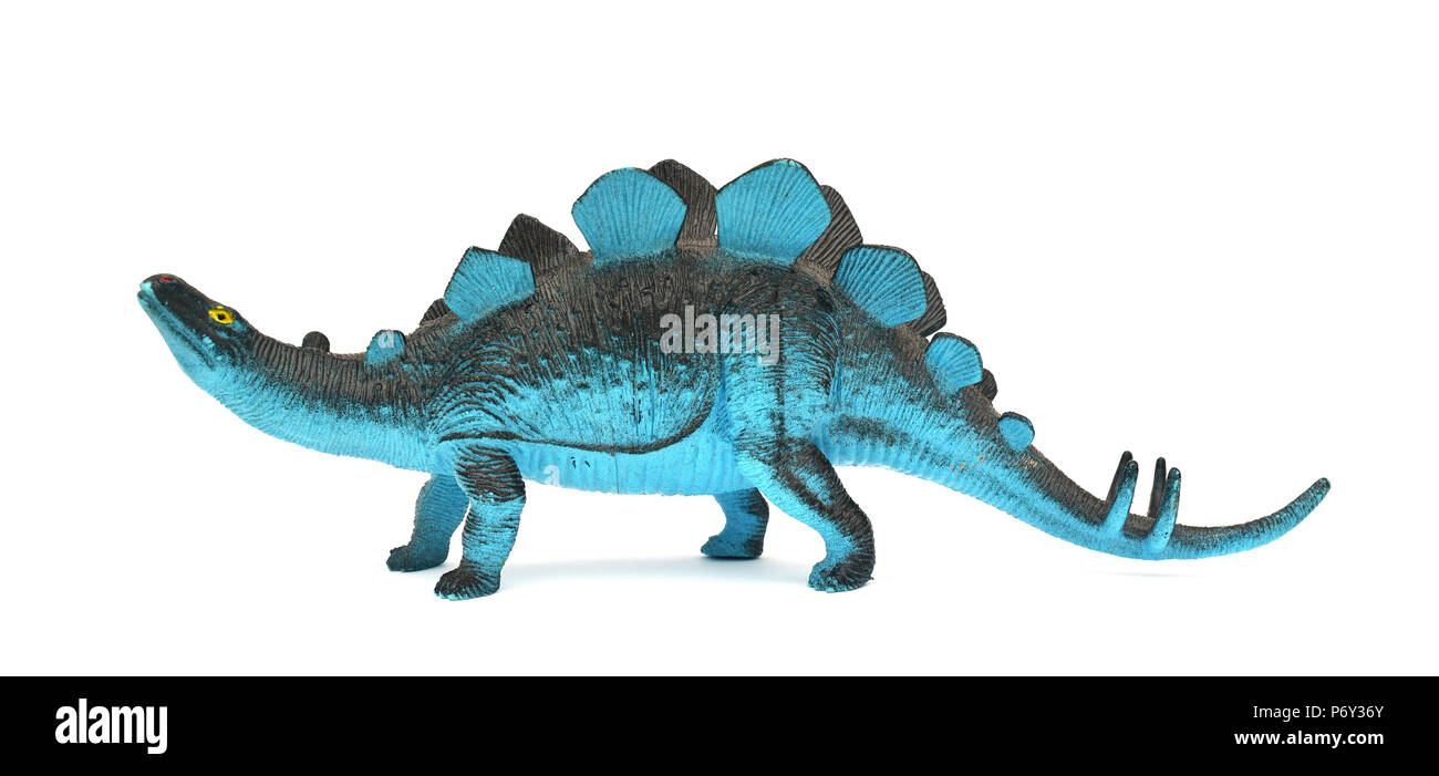 Juguete dinosaurio azul aislado en blanco Fotografía de stock - Alamy