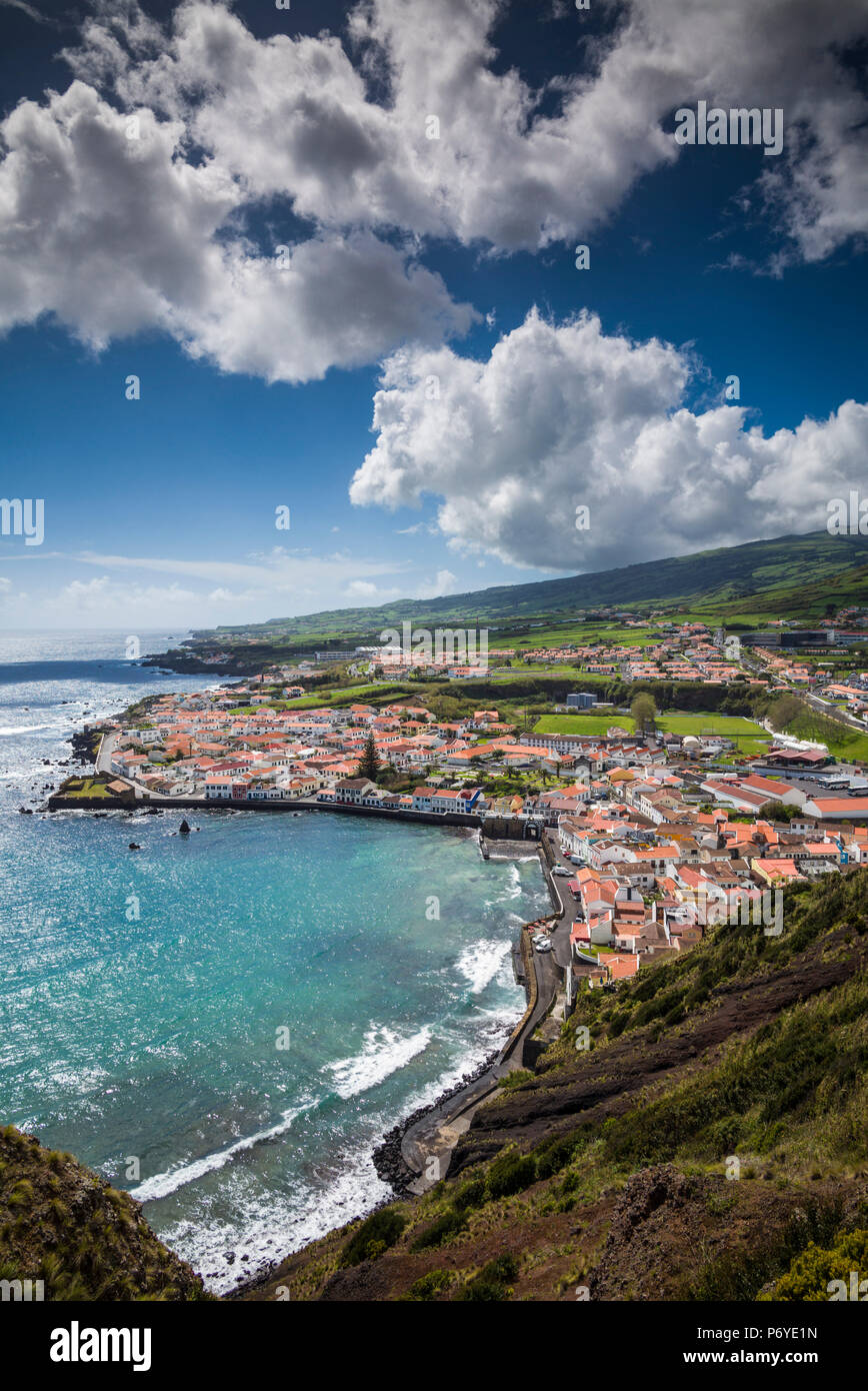 Portugal, Azores, Isla de Faial, Horta, el antiguo puerto de Porto Pim Foto de stock