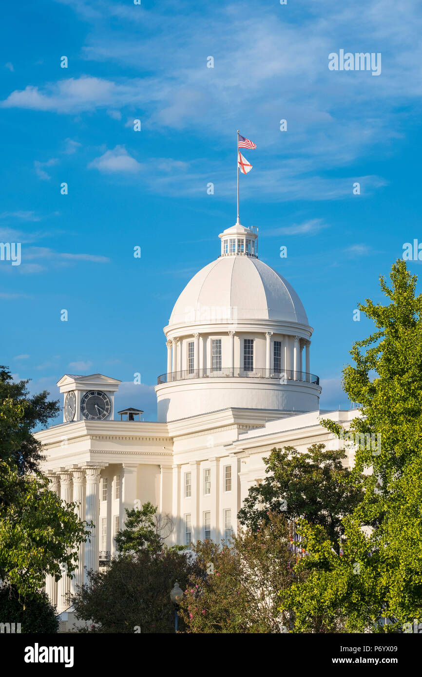 Estados Unidos, Alabama, Montgomery. El edificio del Capitolio del Estado de Alabama, ex Primer Capitolio confederado, construida 1850â€"51. Foto de stock