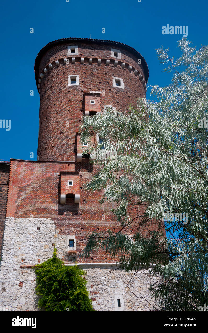 Torre Sandomierska en el Castillo de Wawel, Cracovia, Polonia, Europa. Foto de stock