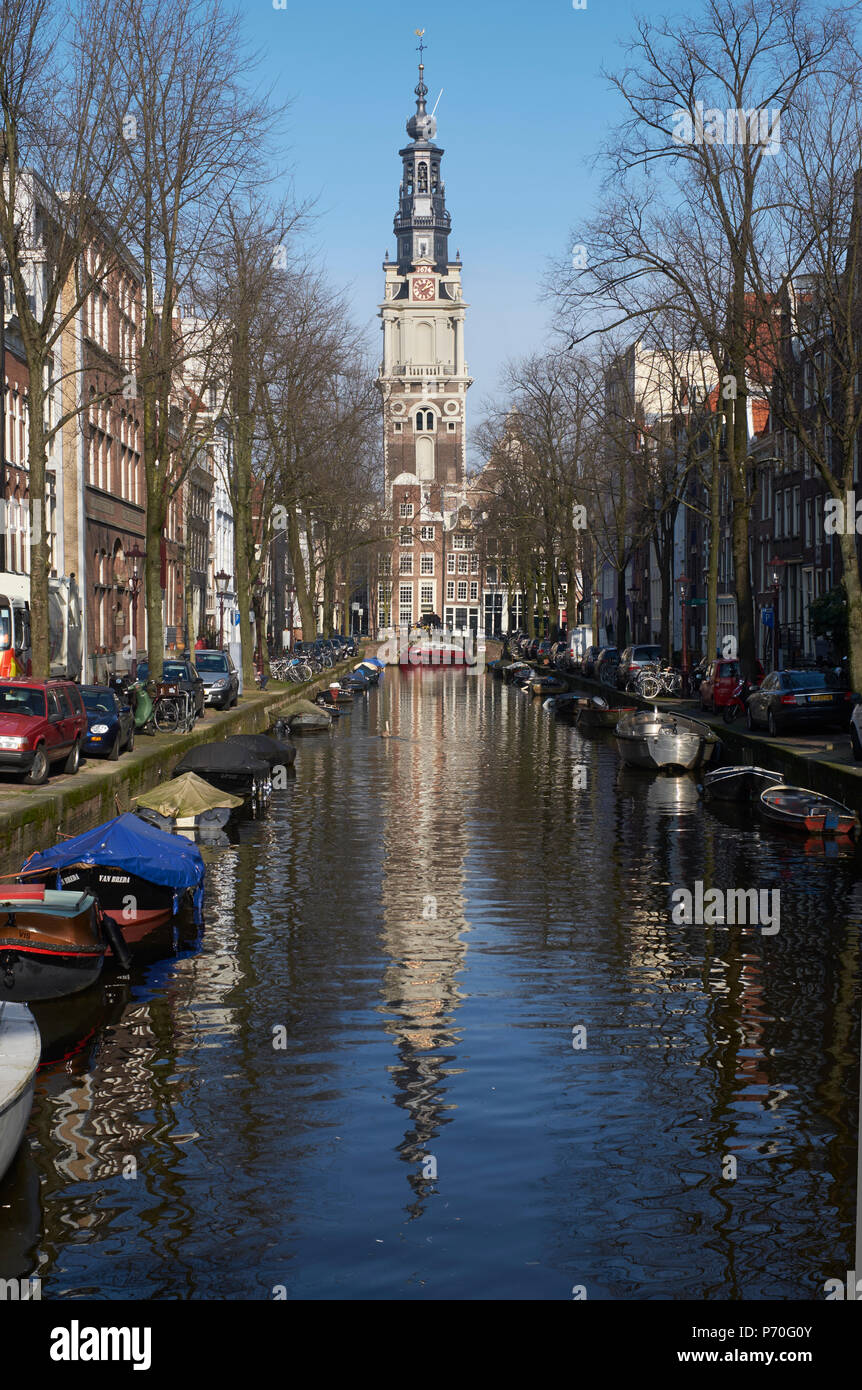 Zuiderkerk, Amsterdam. Construido entre 1603 y 1611 y diseñado por Hendrick De Keyser en el estilo clásico holandés. Foto de stock