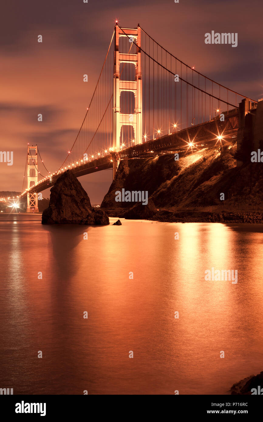 El Puente Golden Gate, San Francisco, California, EE.UU. Foto de stock