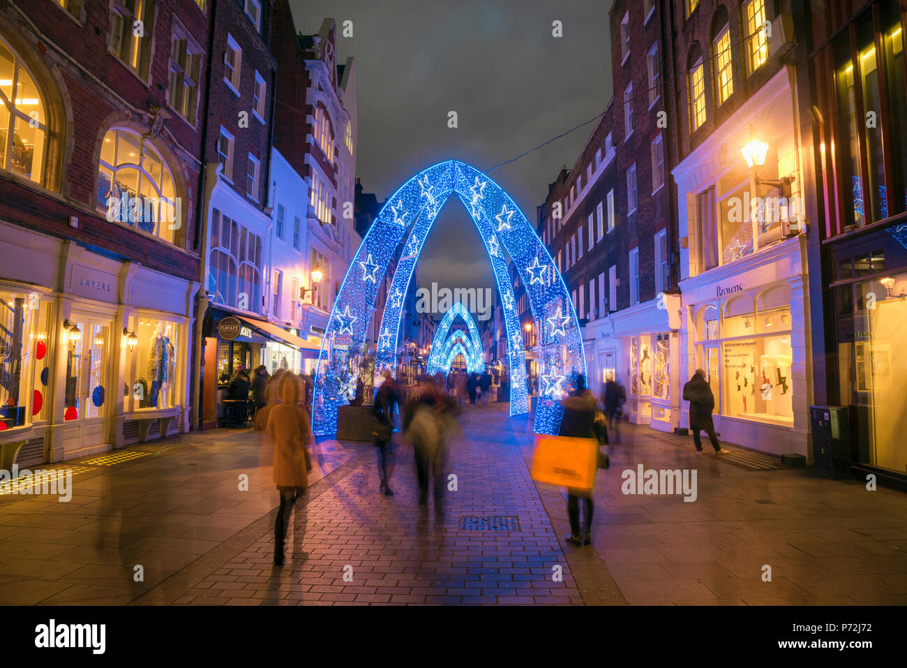 Las decoraciones de Navidad, South Molton Street, Oxford Street, West End, Londres, Inglaterra, Reino Unido, Europa Foto de stock