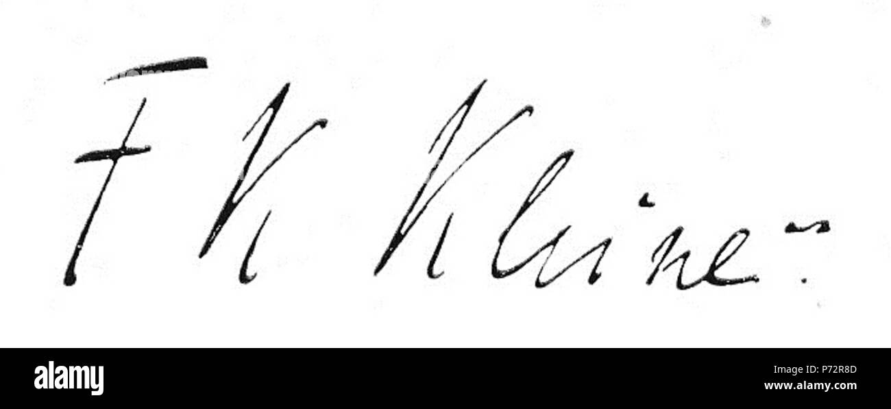 Deutsch: Unterschrift von Friedrich Karl Kleine . circa 1930 1 Friedrich Karl Kleine (Unterschrift) Foto de stock
