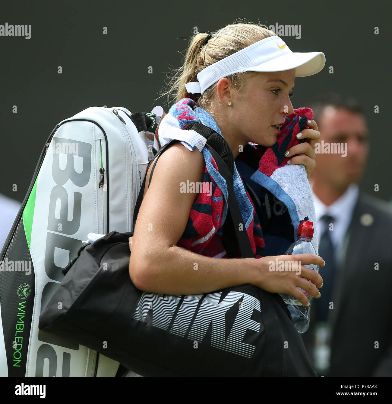 KATIE Swan, el Campeonato de Wimbledon en 2018, el Campeonato de Wimbledon 2018, el All England TENNIS CLUB, 2018 Foto de stock