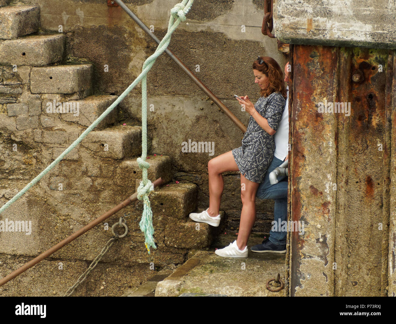 Newquay Harbour diversión turística tradicional Foto de stock