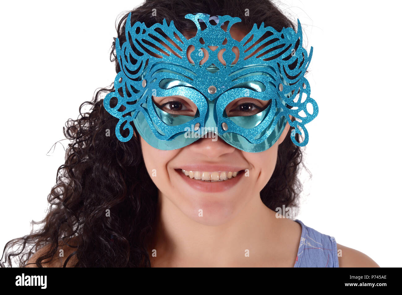 Máscara Veneciana Azul Aislado En Un Blanco Fotos, retratos, imágenes y  fotografía de archivo libres de derecho. Image 26154499