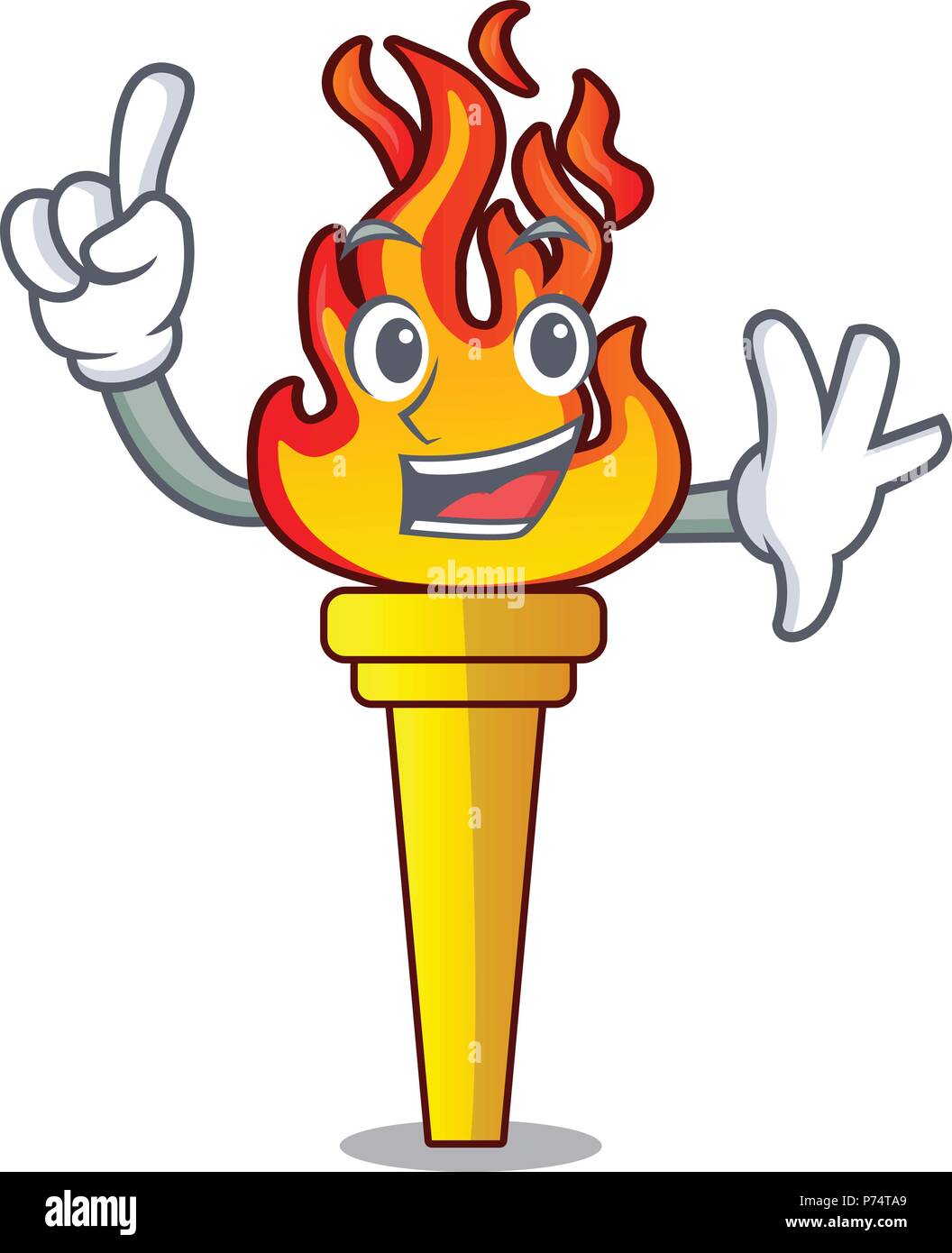 Dedo antorcha mascota estilo de dibujos animados Imagen Vector de stock -  Alamy