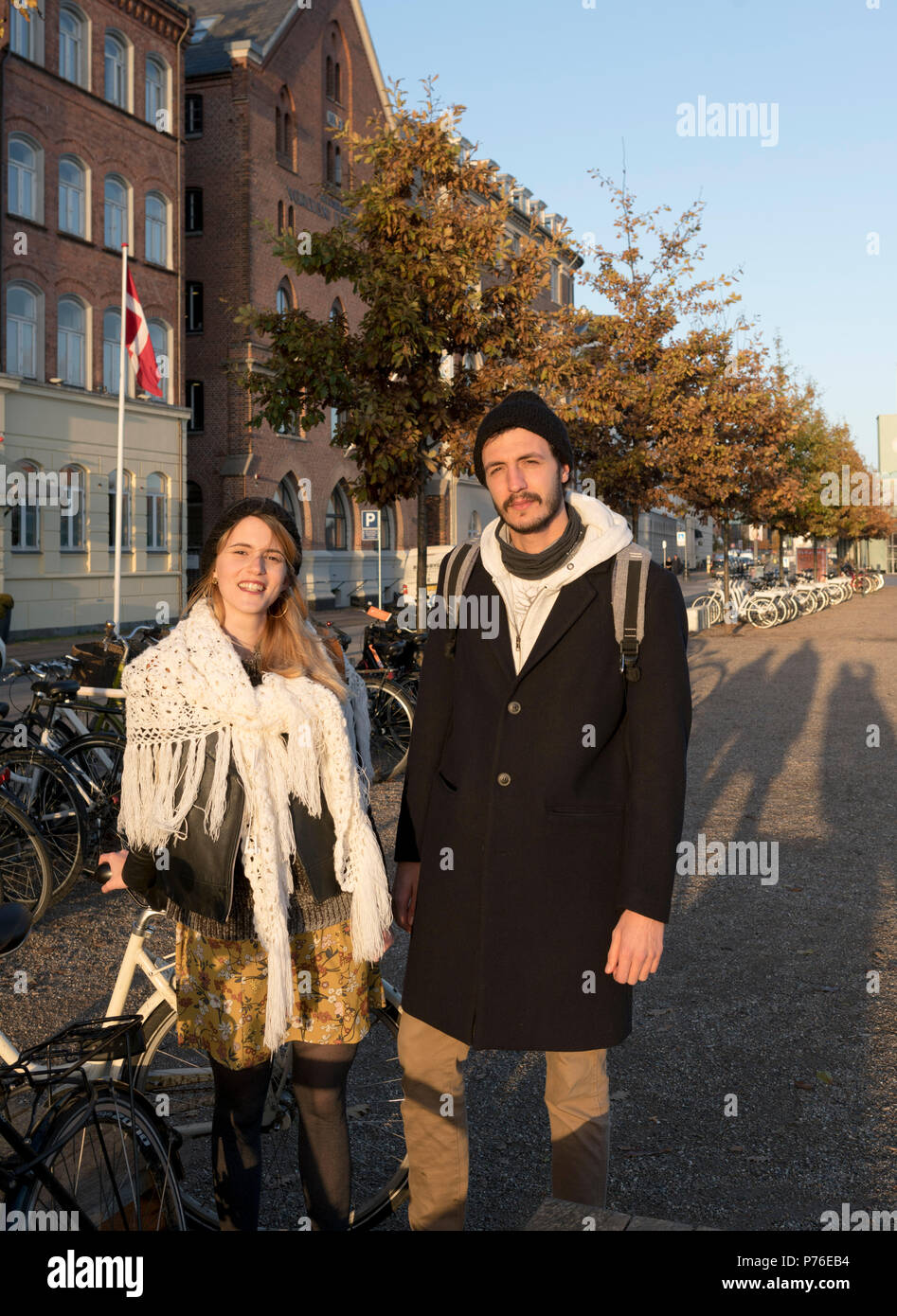 Los ciclistas en Copenhague Foto de stock