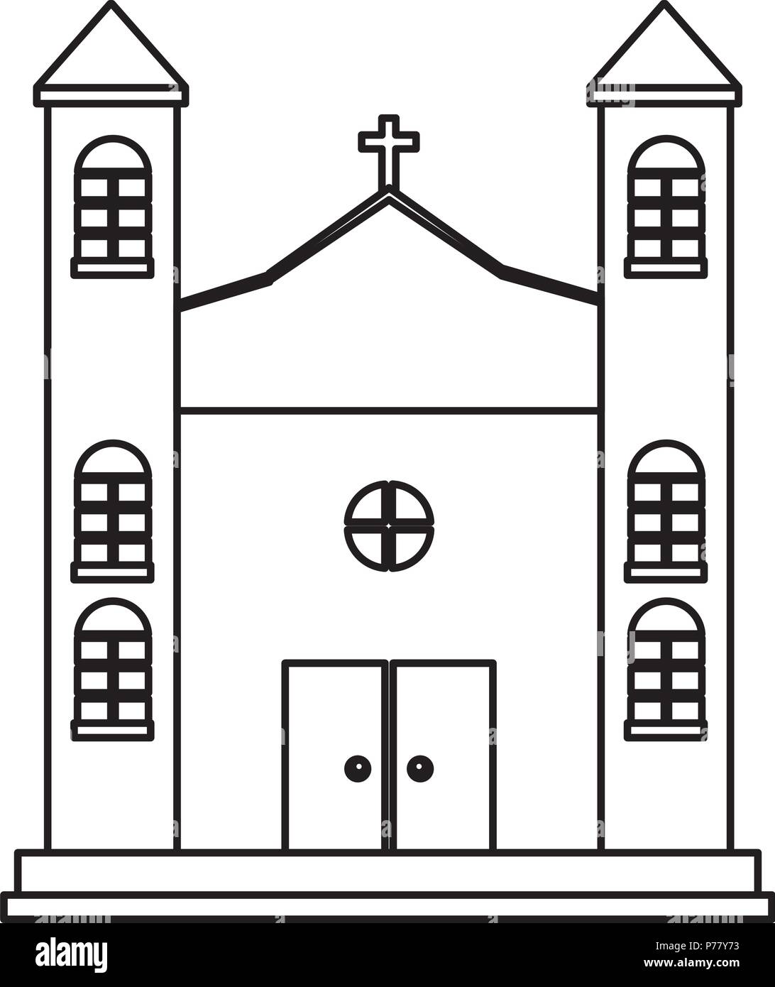 Icono de edificar la iglesia sobre fondo blanco, ilustración vectorial Ilustración del Vector