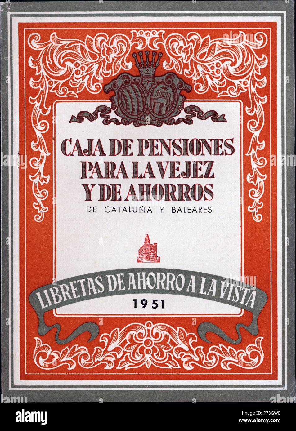 Libreta de ahorro de la Caja de Pensiones para la vejez y de Ahorros. Año  1951 Fotografía de stock - Alamy