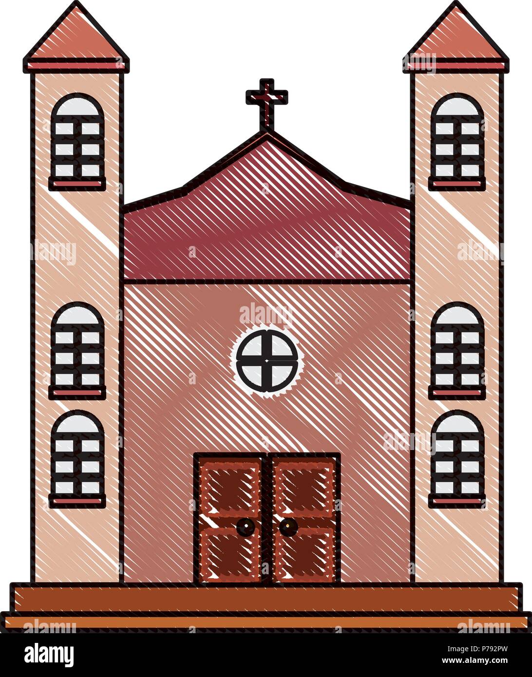 Icono de edificar la iglesia sobre fondo blanco, ilustración vectorial Ilustración del Vector