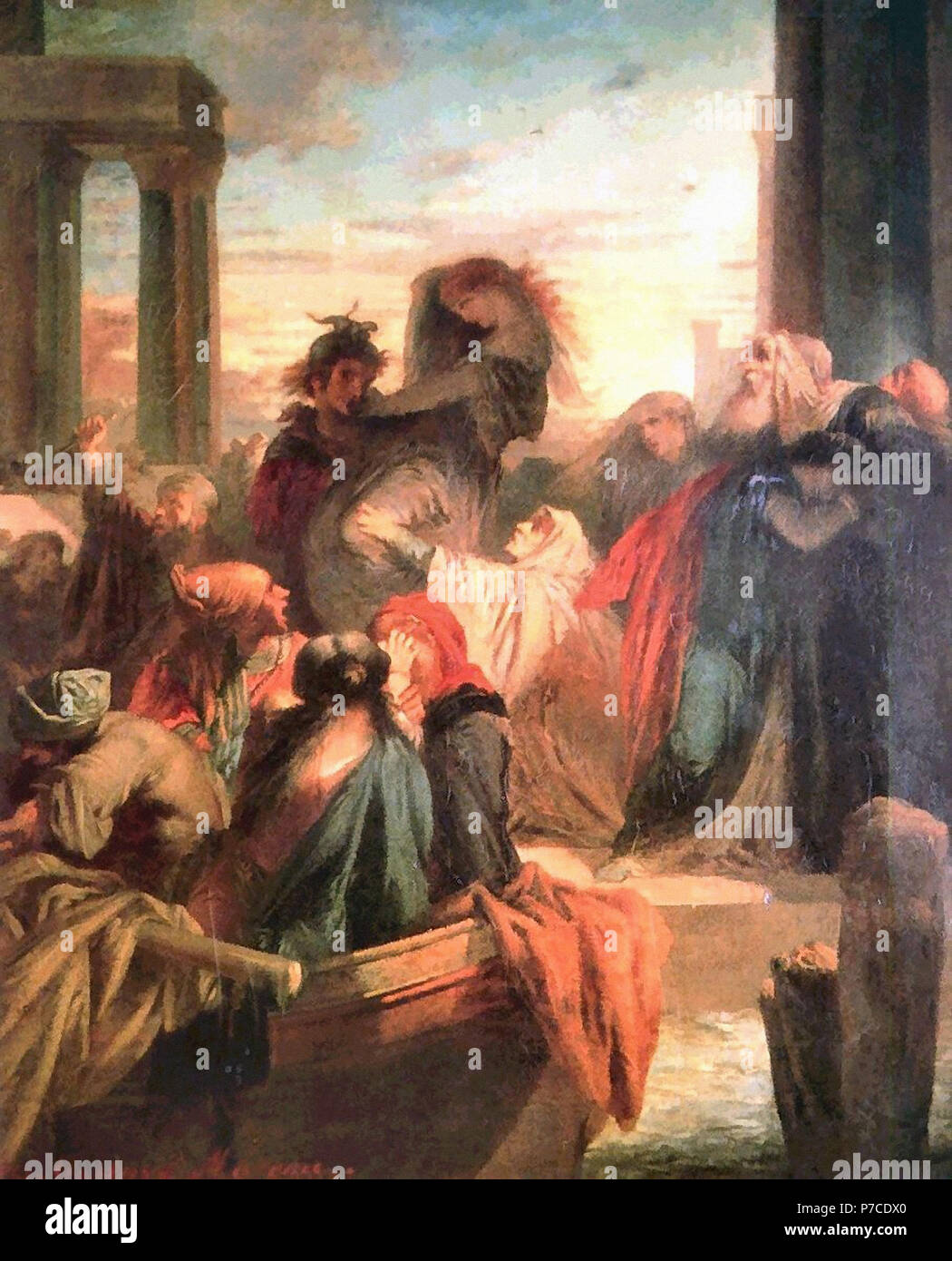 Gustave Moreau - el secuestro de la joven mujer veneciano por piratas chipriotas Foto de stock