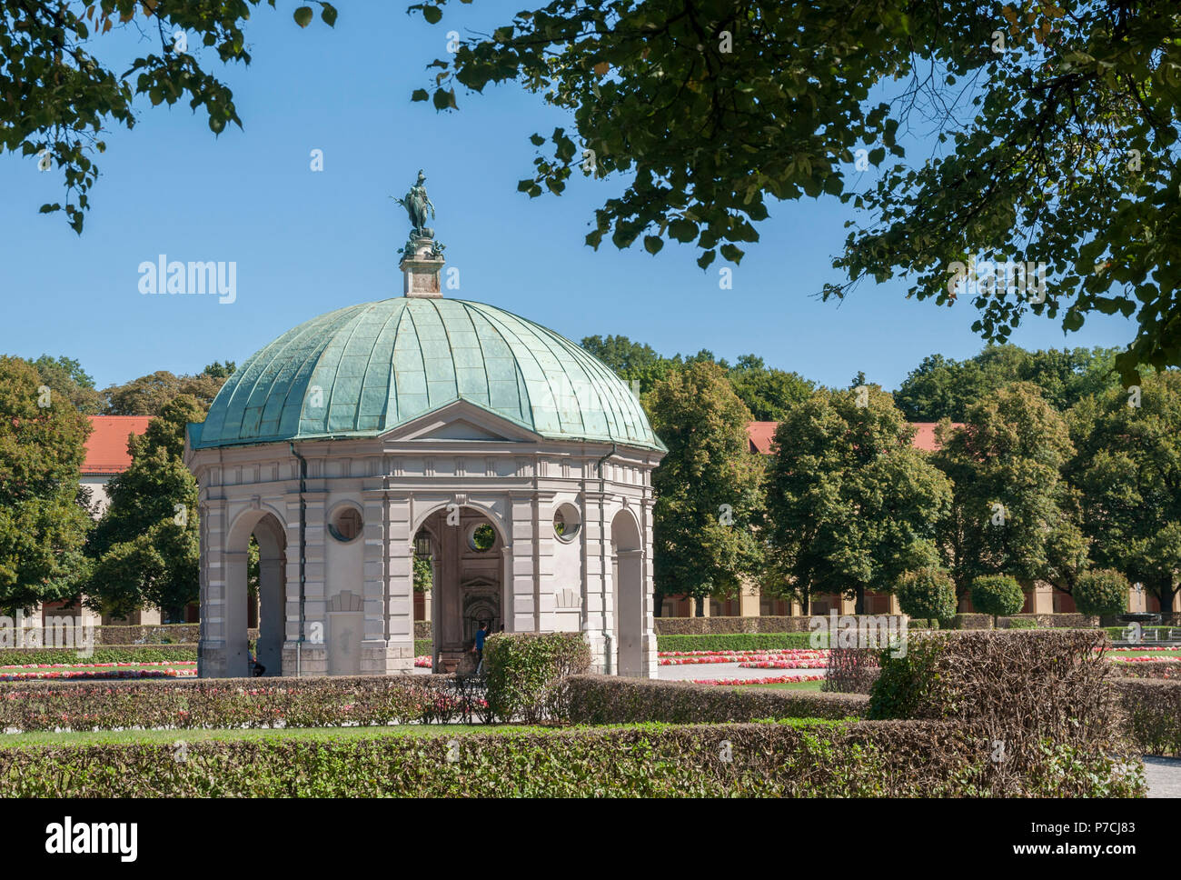 Jardín Inglés, Munich, odeonsplatz, Alta Baviera, Baviera, Alemania Foto de stock