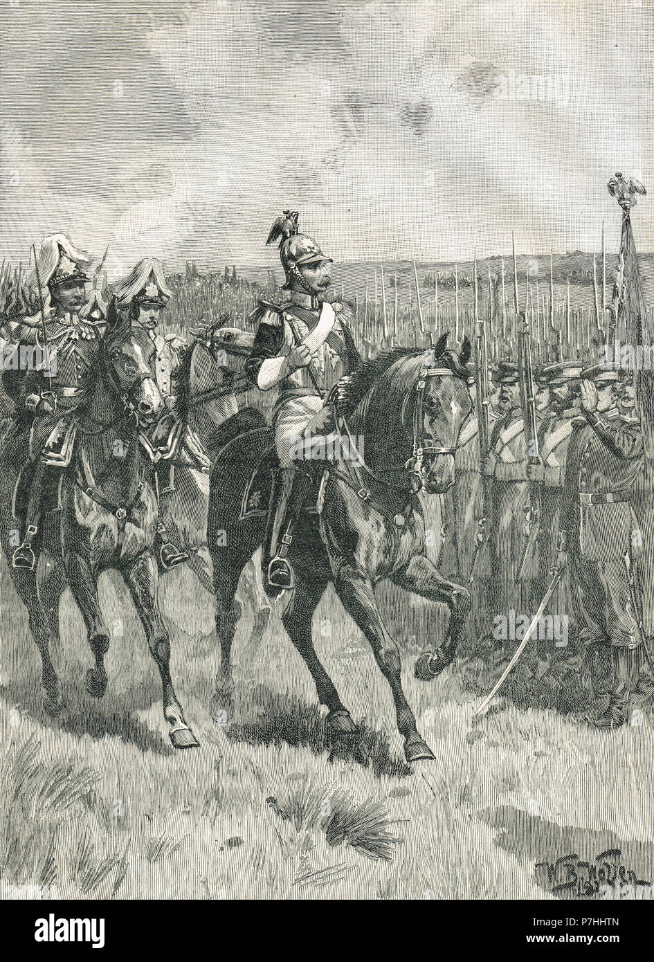 Tsar Nicholas revisando sus tropas, Sebastopol, 1855 La guerra de Crimea Foto de stock