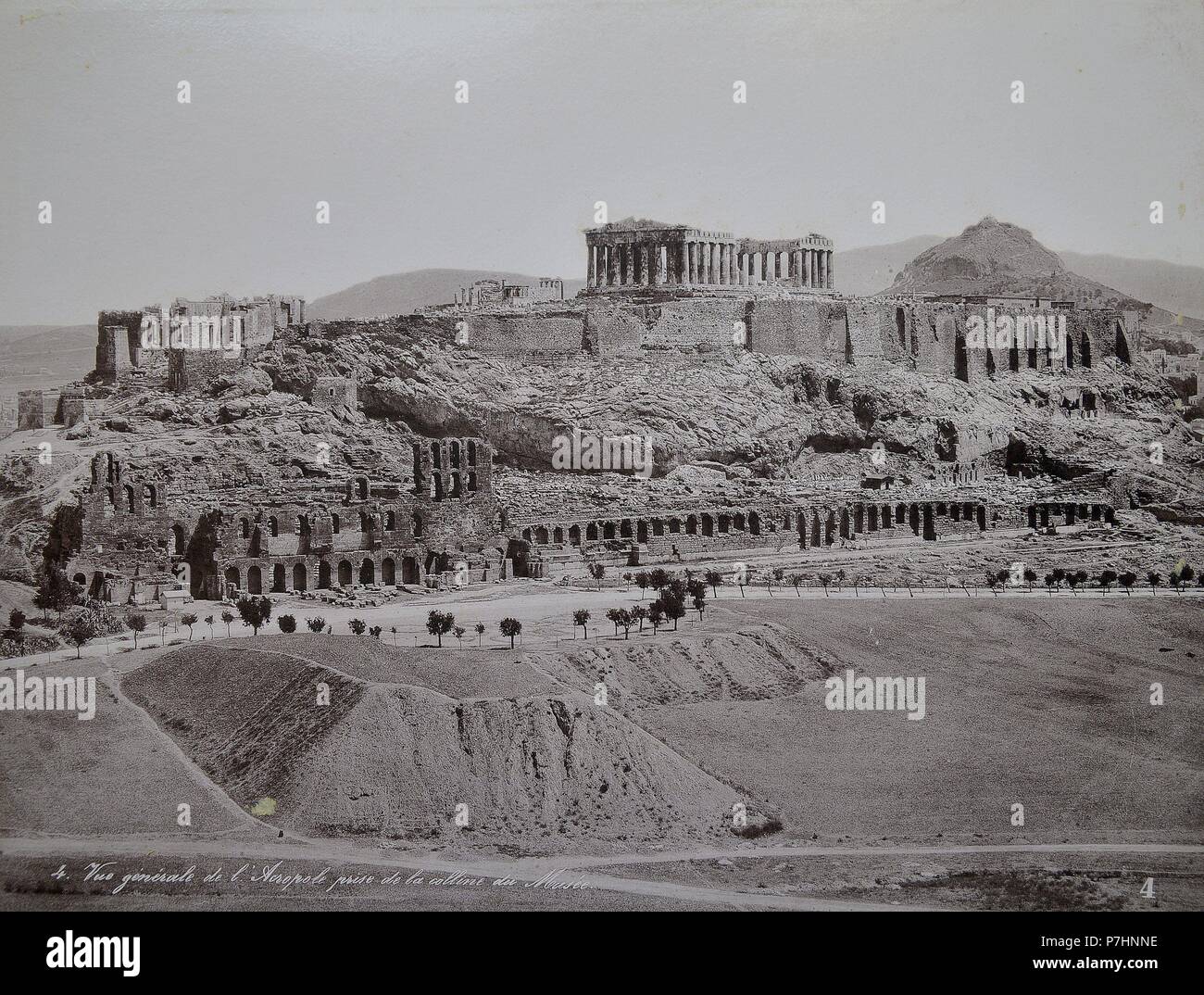 Vue générale de l'Acropole prise de la Colline du Musee. Foto de stock