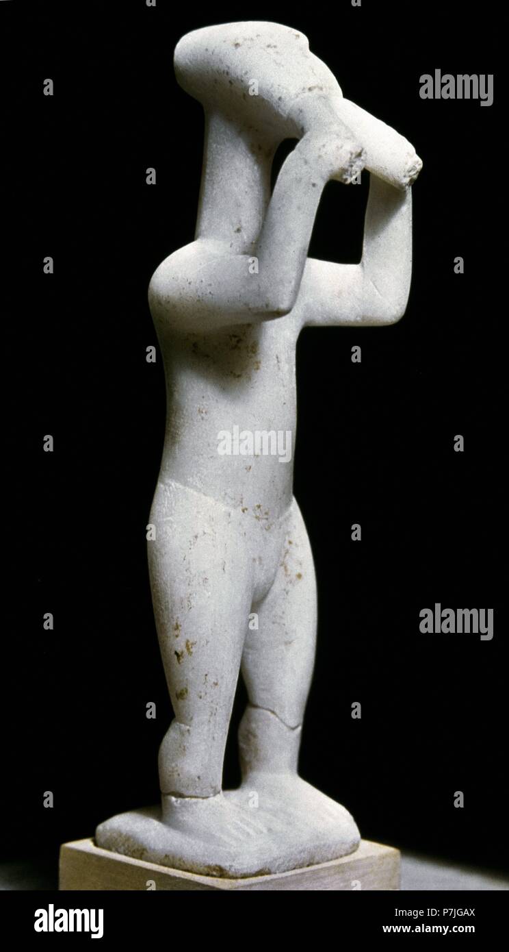 Doble flauta. Estatuilla de las Cícladas. Mármol. Ca. 2700-2300 BC. II LA CULTURA Cicládica temprana. Desde Keros, las Cícladas, Grecia. Foto de stock