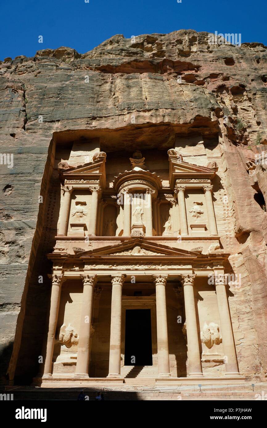 Petra. Importante enclave arqueológico en Jordania. Capital del antiguo reino nabateo. Foto de stock