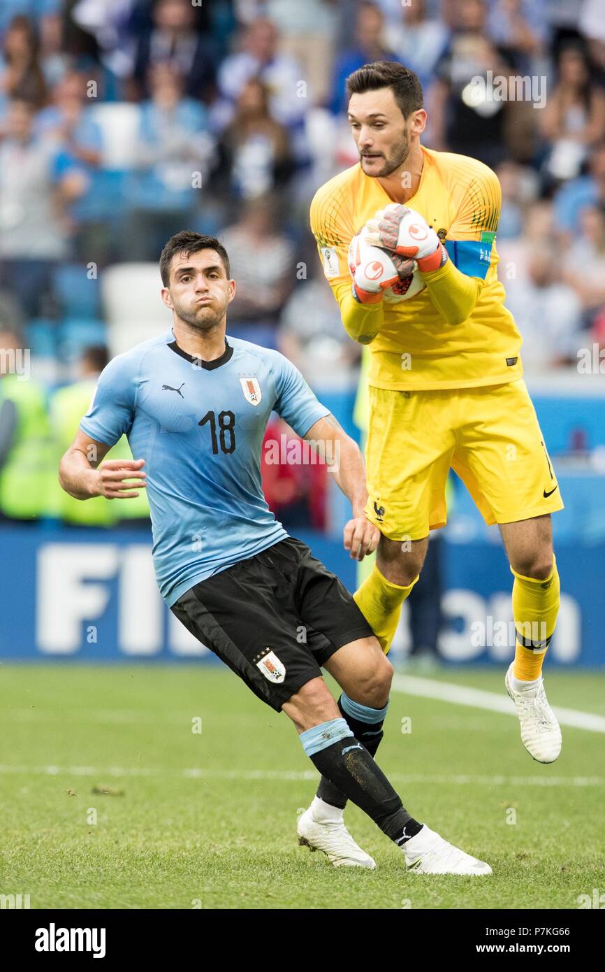 La Copa Mundial de la FIFA 2018 cuartos de final partido fútbol Uruguay vs Francia el de julio de 2018, en Nizhny Novgorod, Rusia. En la foto: Maximiliano Gómez (