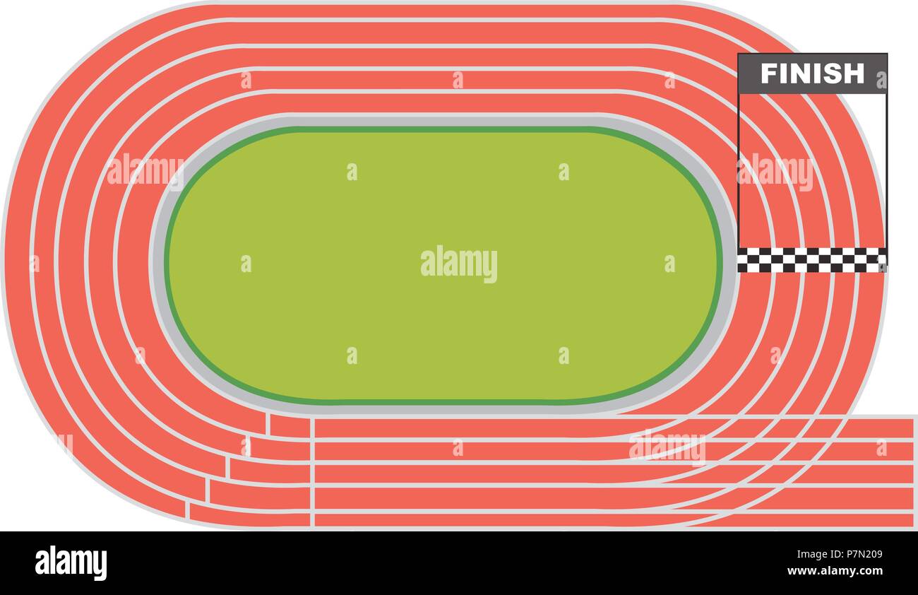 Vista aérea de una pista de atletismo ilustración Imagen Vector de stock -  Alamy