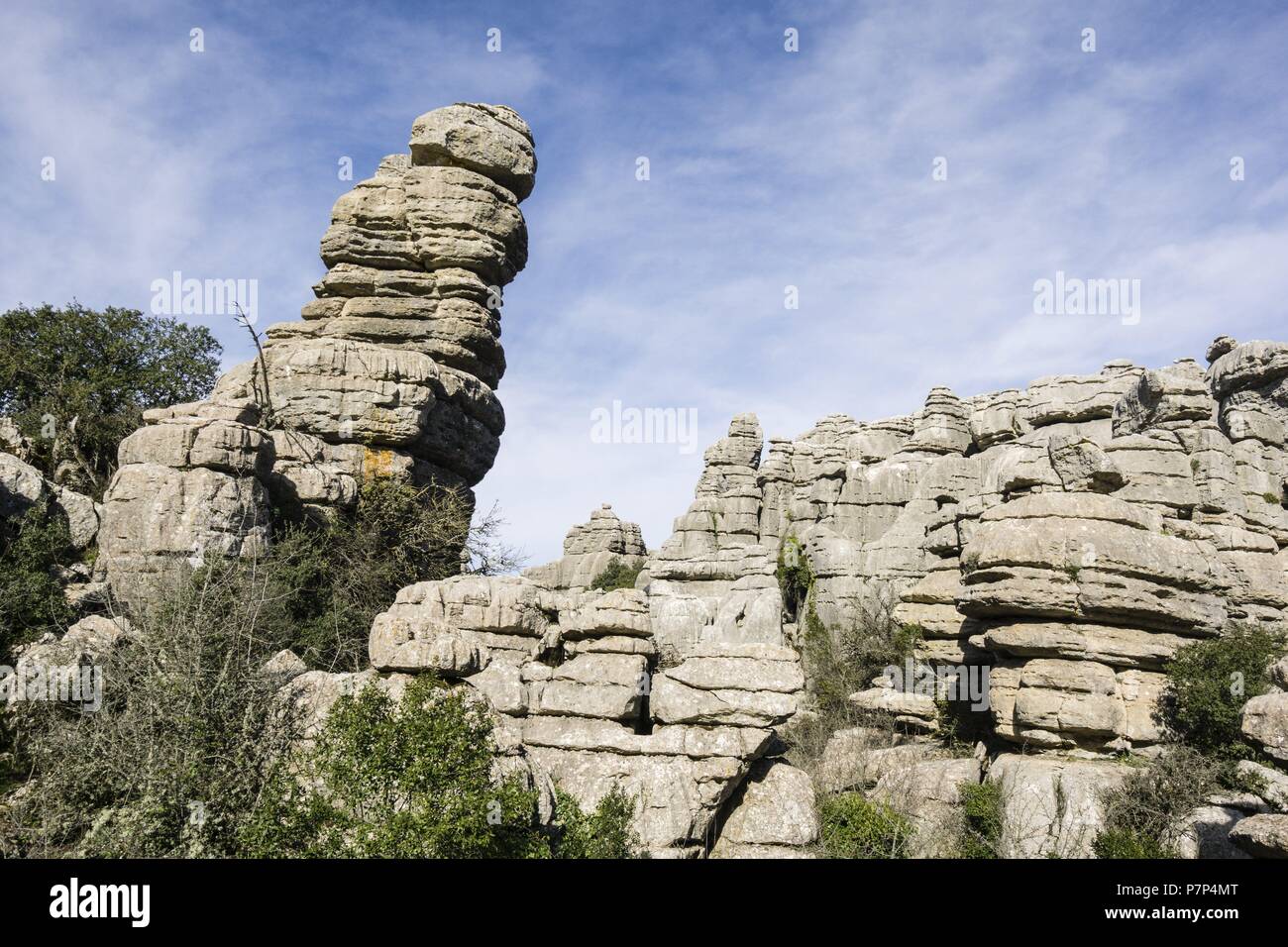 Paraje Natural Torcal de Antequera, términos municipales de Antequera y Villanueva de la Concepción, provincia de Málaga, Andalucía, España. Foto de stock