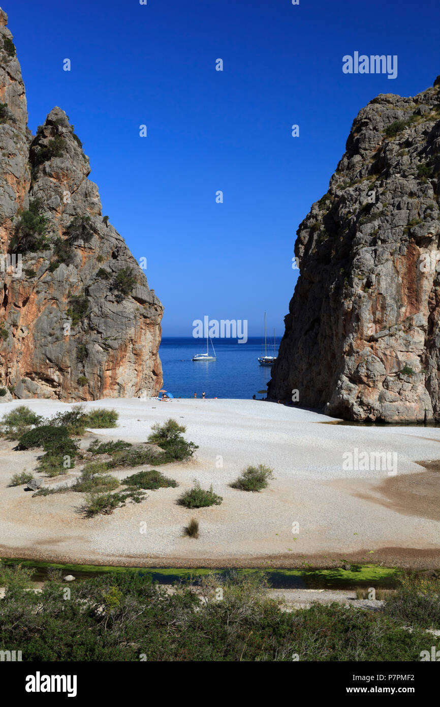 Platja de Torrent de Pareis en Mallorca Foto de stock