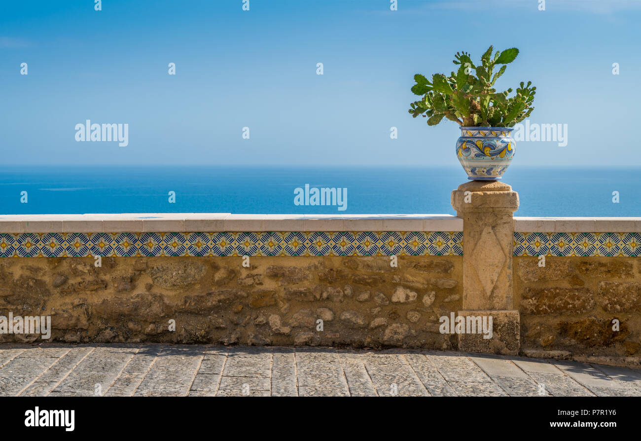 Vista pintoresco mediterráneo en Sciacca, provincia de Agrigento, Sicilia. Foto de stock