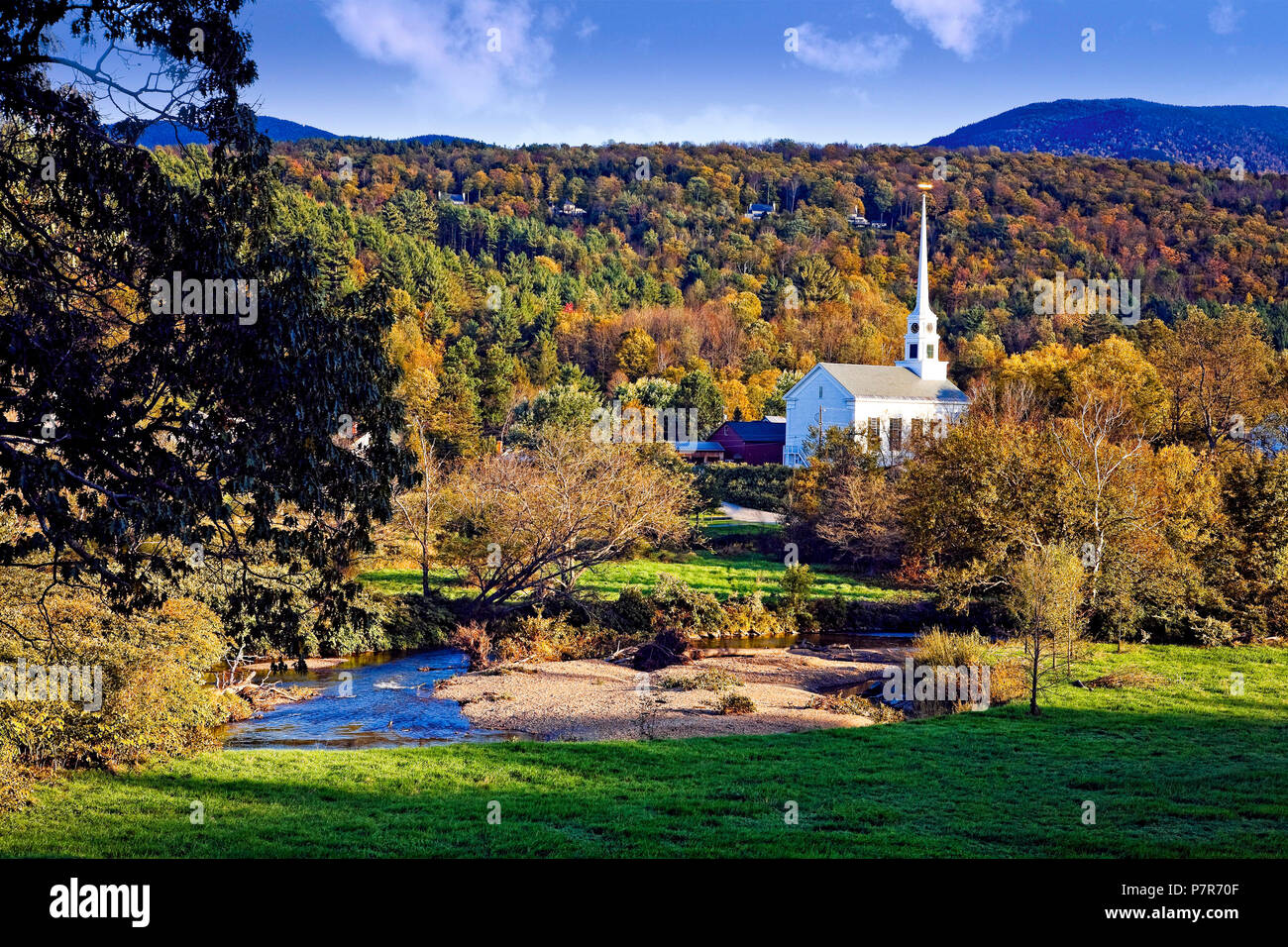 La Iglesia Comunidad Stowe, Vermont. Foto de stock
