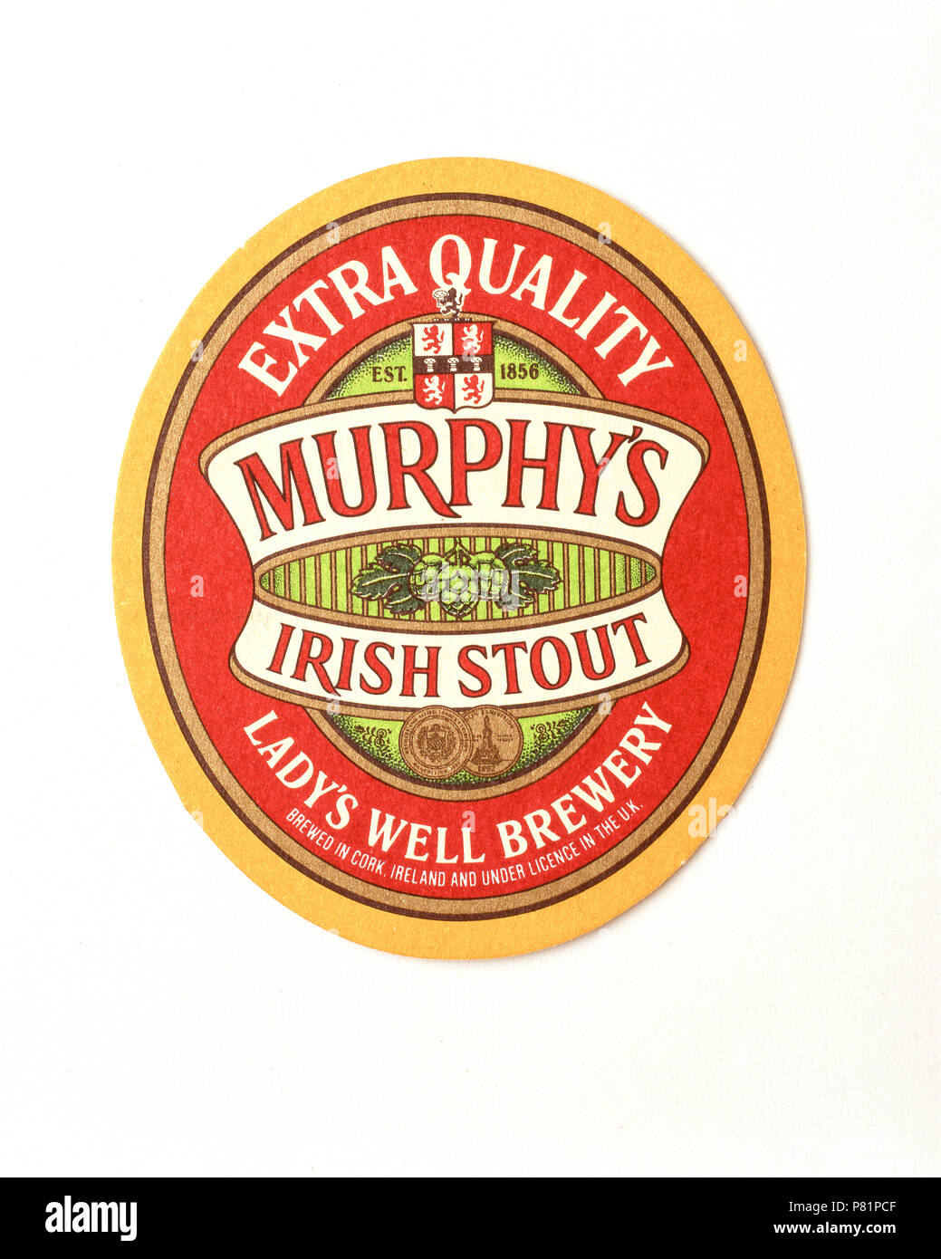 Murphy's Irish Stout beer mat, corcho, provincia Munster, República de Irlanda Foto de stock