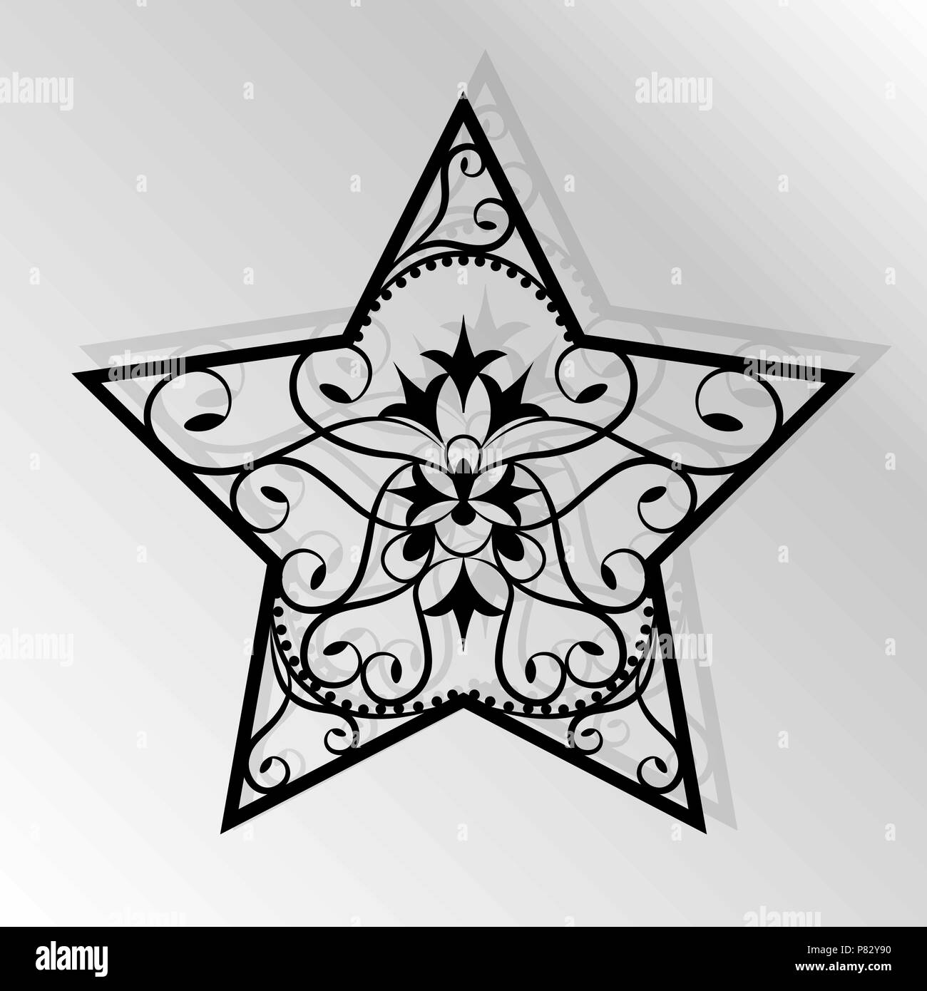 Tarjeta de corte. Corte láser star panel de vectores. Silueta de recorte  con estrella. Filigrana estrella para corte de papel Imagen Vector de stock  - Alamy