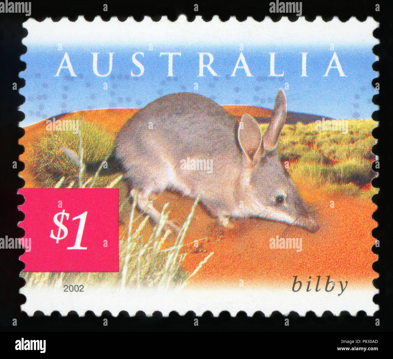 Australia - Sello - impreso en Australia muestra bilby, circa 2002 Foto de stock