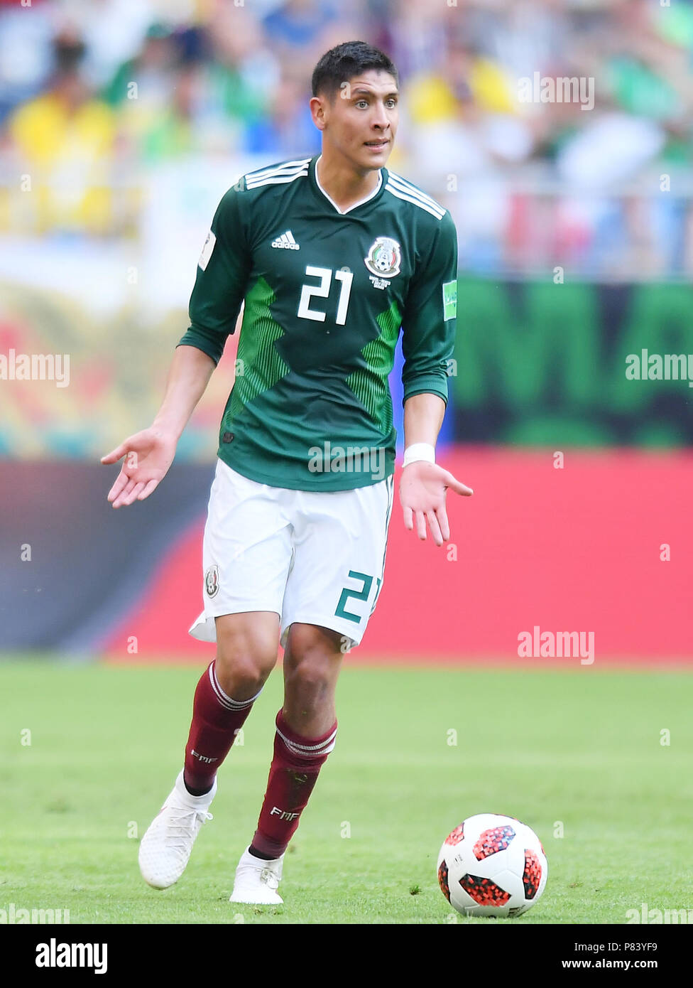 Samara Rusia El 02 De Julio Edson Alvarez De Mexico En Accion Durante La Copa Mundial De La Fifa 18 En Rusia Partido De Octavos De Final Entre Brasil Y Mexico Samara Rusia El 02 De Julio Edson Alvarez De Mexico En Accion Durante La Copa Mundial De La Fifa 18 En Rusia Partido De Octavos De Final Entre Brasil Y Mexico